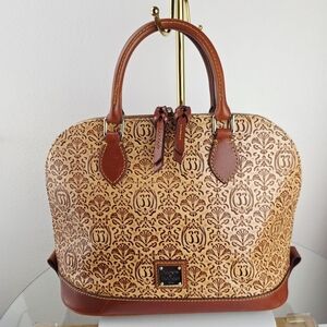 Dooney & Bourke Disney Club 33 Embossed Zip Zip Satchel Tan Pebble Leather Brown